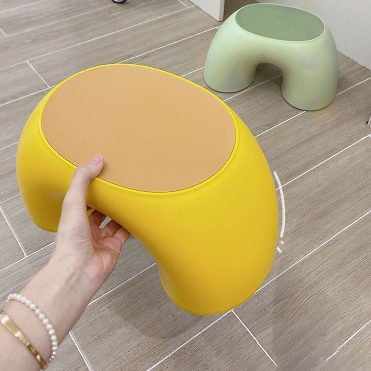 Modern Minimalist Kids Rainbow Shape PP Plastic Low Stool For Living Room Cuvalon