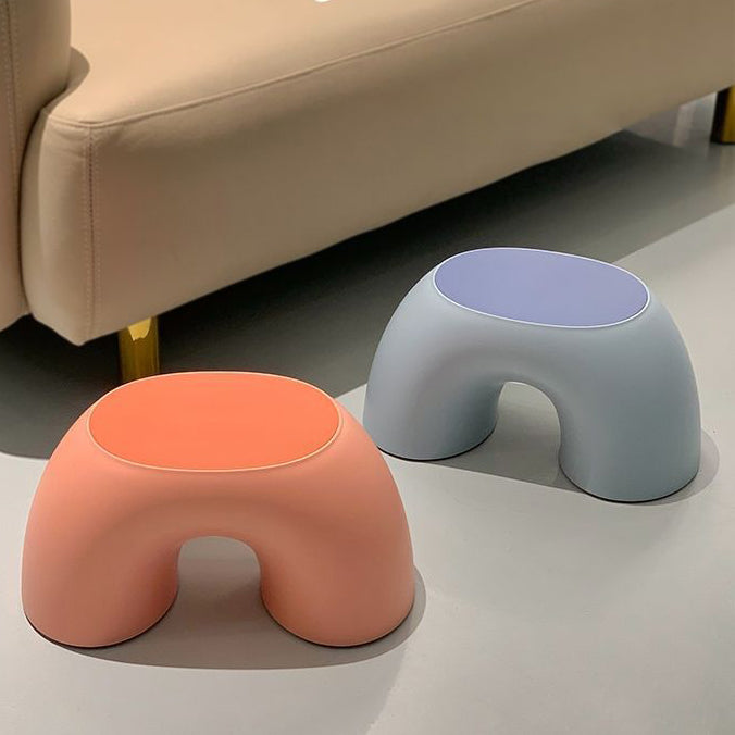Modern Minimalist Kids Rainbow Shape PP Plastic Low Stool For Living Room Cuvalon