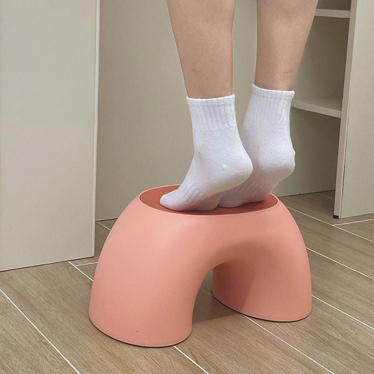Modern Minimalist Kids Rainbow Shape PP Plastic Low Stool For Living Room Cuvalon