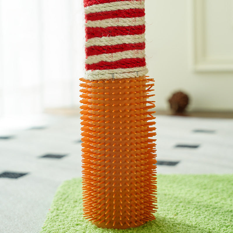 Contemporary Creative Geometric Shape MDF Teddy Fleece Sword Hemp Rope Cat Tower 2-Tier For Living Room Cuvalon