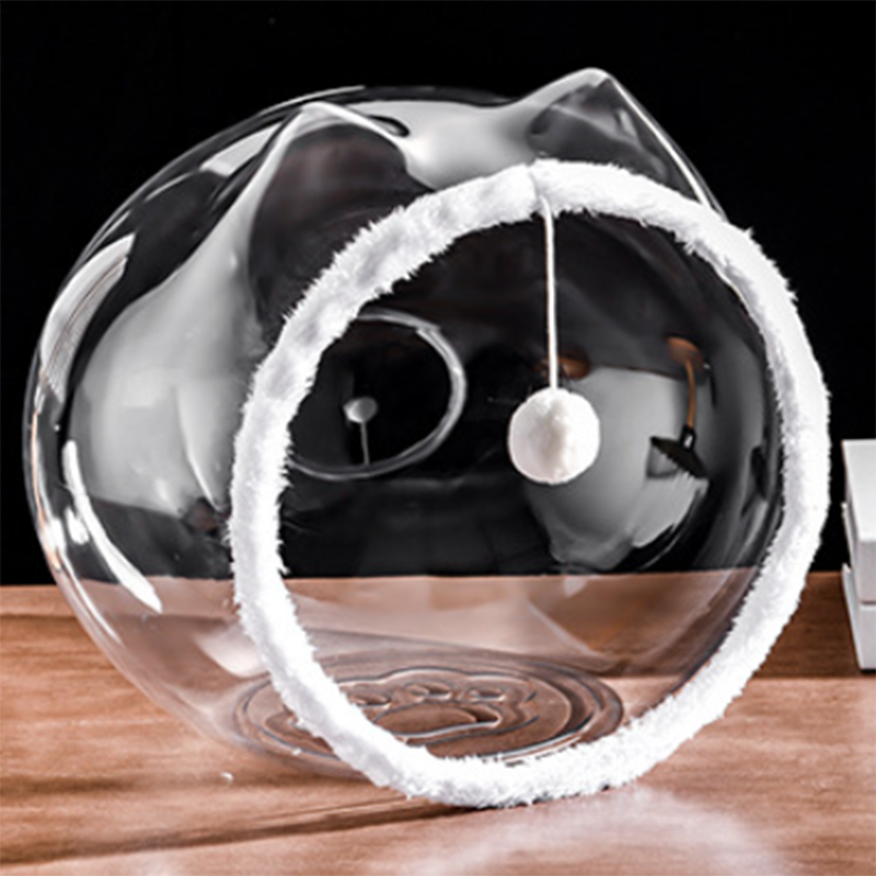 Modern Simplicity Washable Square Cat Plastic Ventilate Transparent Cat Bed 1- Hole For Living Room Cuvalon