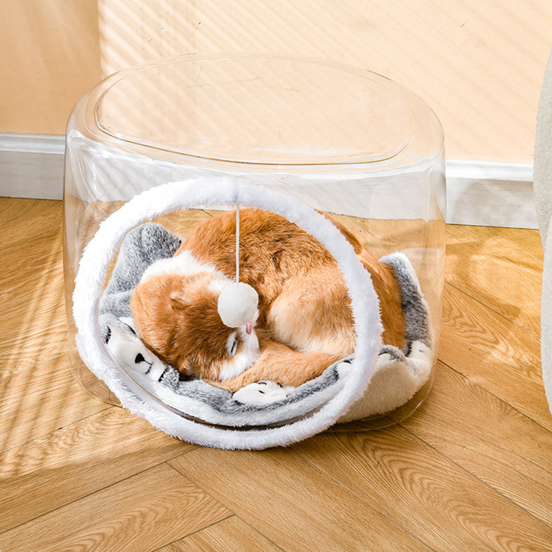 Modern Simplicity Washable Square Cat Plastic Ventilate Transparent Cat Bed 1- Hole For Living Room Cuvalon