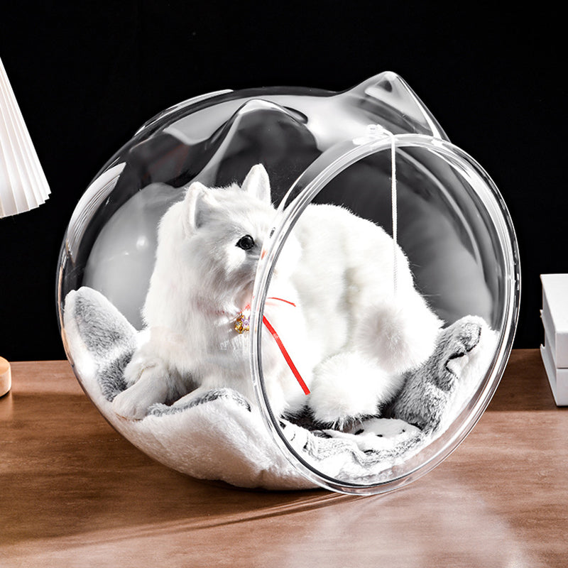 Modern Simplicity Washable Square Cat Plastic Ventilate Transparent Cat Bed 1- Hole For Living Room Cuvalon