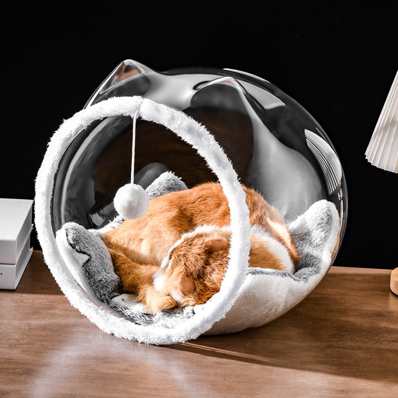 Modern Simplicity Washable Square Cat Plastic Ventilate Transparent Cat Bed 1- Hole For Living Room Cuvalon