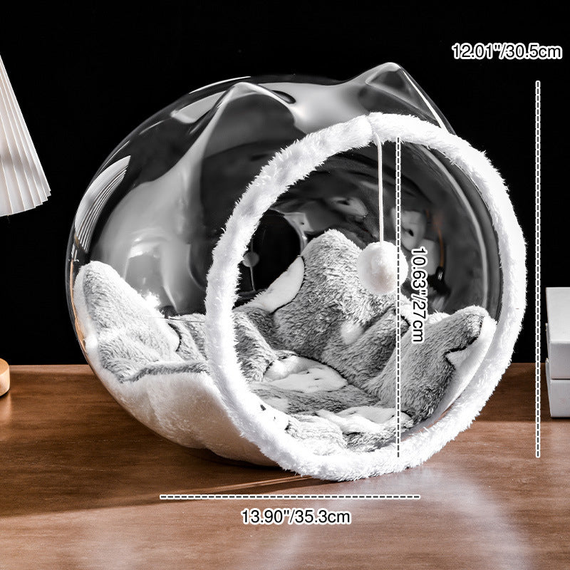 Modern Simplicity Washable Square Cat Plastic Ventilate Transparent Cat Bed 1- Hole For Living Room Cuvalon