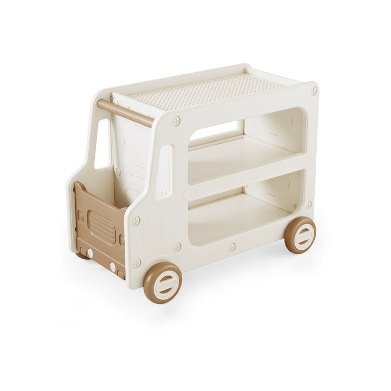 Modern Art Deco Car-Shaped Eco-Friendly HDPE Movable Kids Storage End Table 3-Tier For Living Room Cuvalon