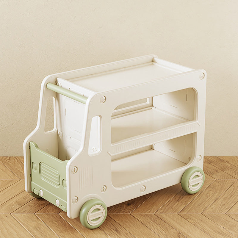 Modern Art Deco Car-Shaped Eco-Friendly HDPE Movable Kids Storage End Table 3-Tier For Living Room Cuvalon