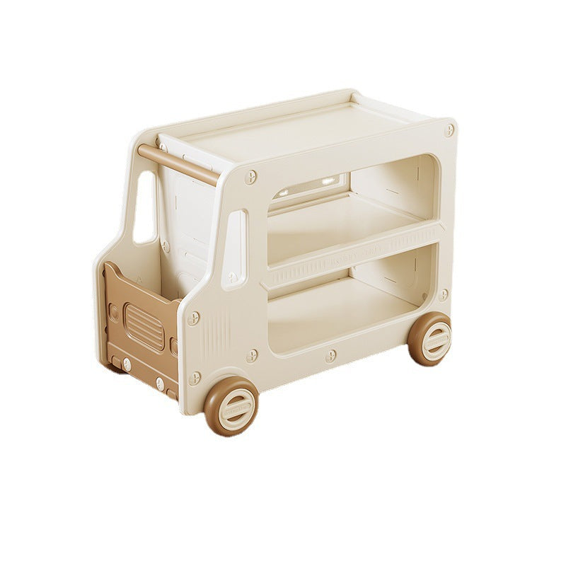 Modern Art Deco Car-Shaped Eco-Friendly HDPE Movable Kids Storage End Table 3-Tier For Living Room Cuvalon