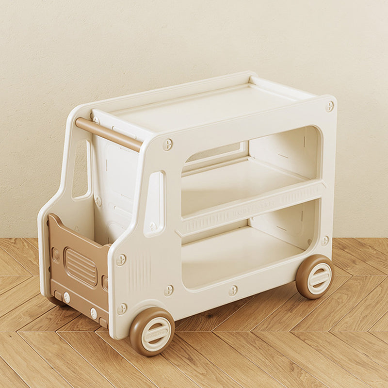 Modern Art Deco Car-Shaped Eco-Friendly HDPE Movable Kids Storage End Table 3-Tier For Living Room Cuvalon
