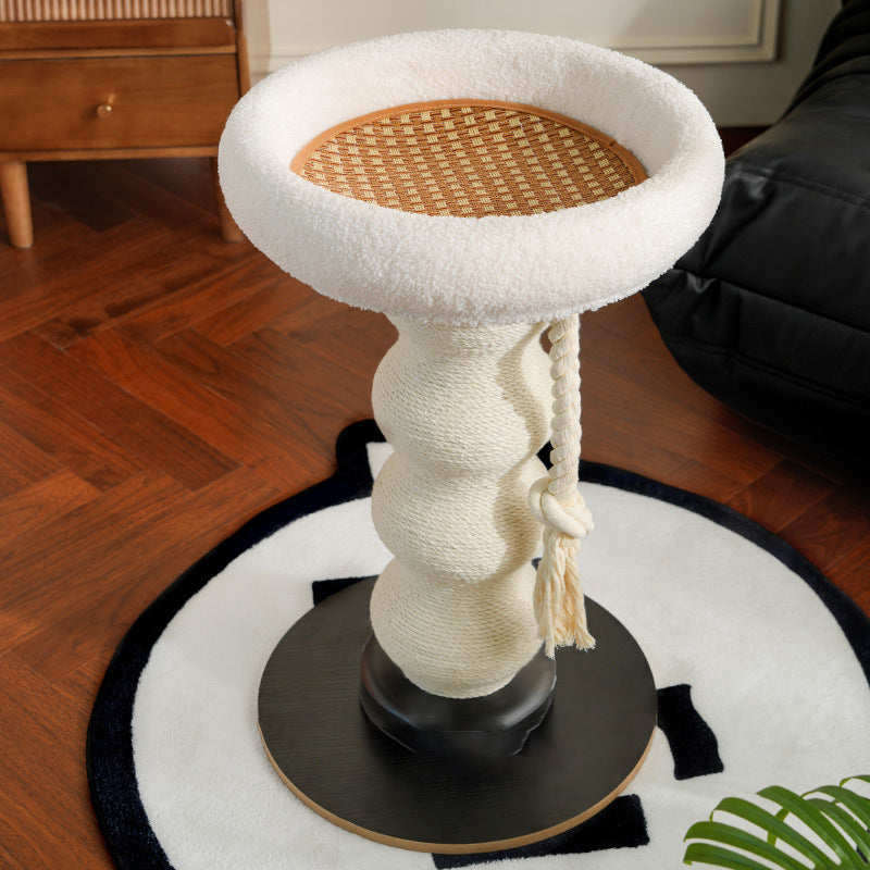 Contemporary Creative Gourd Sisal Rope MDF Scratch-Resistant Space-Saving Cat Tower 2-Tier For Living Room Cuvalon