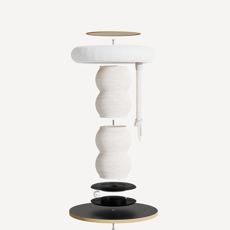 Contemporary Creative Gourd Sisal Rope MDF Scratch-Resistant Space-Saving Cat Tower 2-Tier For Living Room Cuvalon