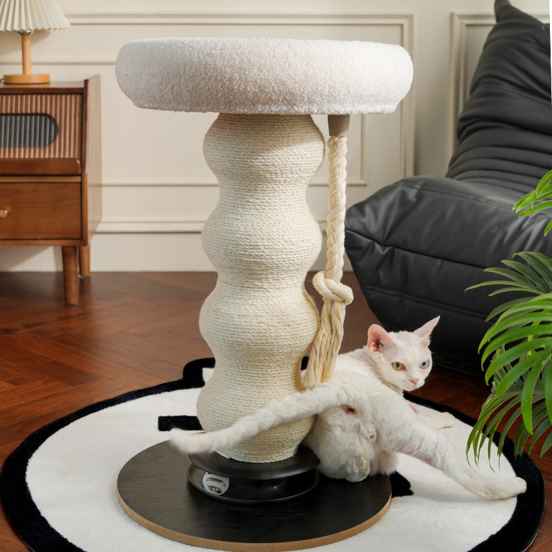 Contemporary Creative Gourd Sisal Rope MDF Scratch-Resistant Space-Saving Cat Tower 2-Tier For Living Room Cuvalon