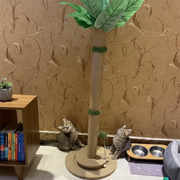 Traditional Rustic Sisal Rope MDF Tree Hard-Wearing Cat Tower 1-Rotating Base For Living Room Cuvalon