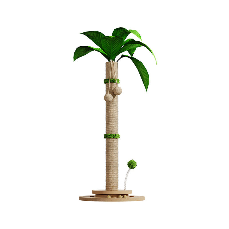 Traditional Rustic Sisal Rope MDF Tree Hard-Wearing Cat Tower 1-Rotating Base For Living Room Cuvalon