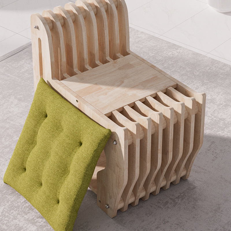 Modern Minimalist Rubberwood Wave Human-Pet Sharing Low Stool Backrest Armless For Living Room Cuvalon