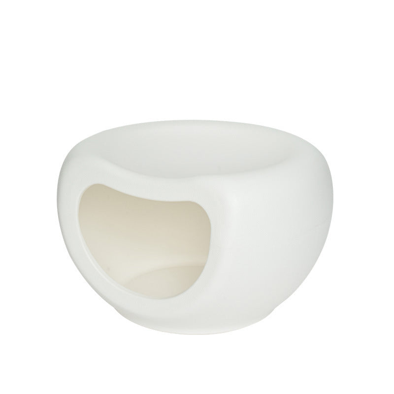 Modern Minimalist Crescent Shape PE Plastic Human-Pet Sharing Washable Cat Bed 1-Hole For Living Room Cuvalon
