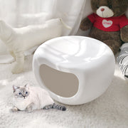 Modern Minimalist Crescent Shape PE Plastic Human-Pet Sharing Washable Cat Bed 1-Hole For Living Room Cuvalon