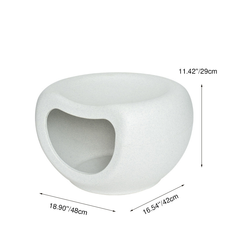 Modern Minimalist Crescent Shape PE Plastic Human-Pet Sharing Washable Cat Bed 1-Hole For Living Room Cuvalon