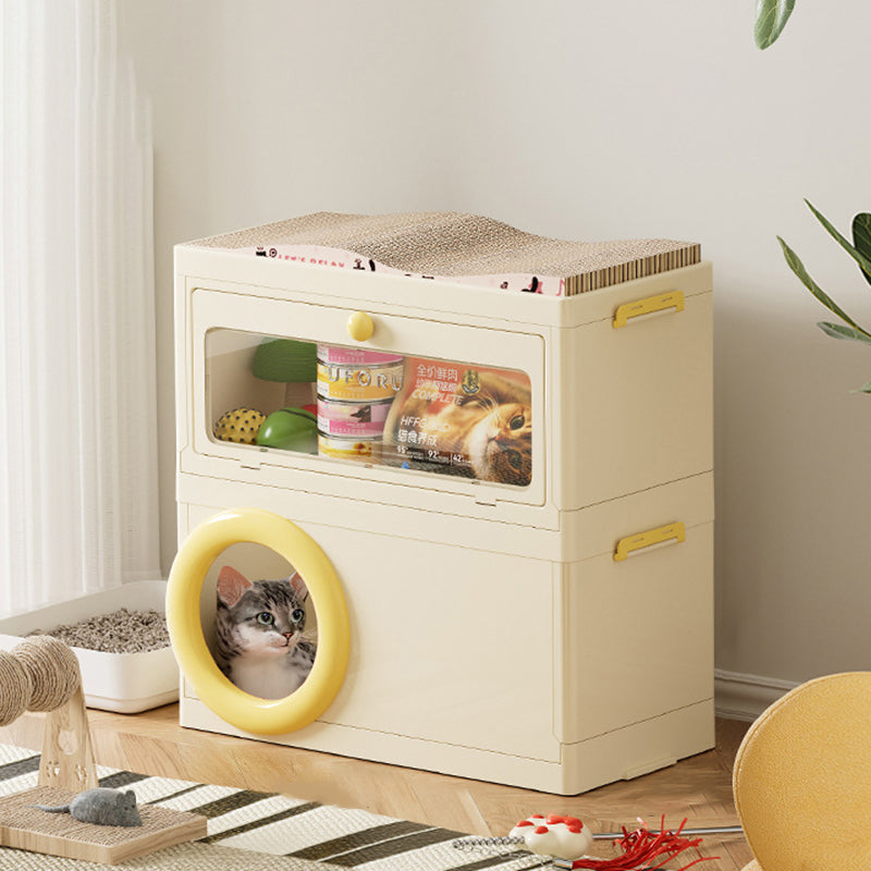 Modern Minimalist Rectangular PP Plastic ABS PET Stackable Floor-standing Storage Cat Bed 1/2-Layer For Living Room Cuvalon