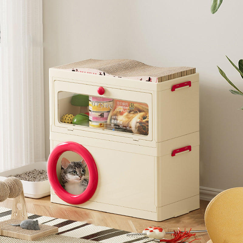 Modern Minimalist Rectangular PP Plastic ABS PET Stackable Floor-standing Storage Cat Bed 1/2-Layer For Living Room Cuvalon