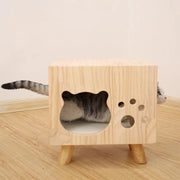 Modern Minimalist Solid Wood Cylinder Square Cat Bed 1 Storage For Bedroom Cuvalon