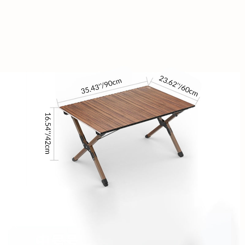 Modern Minimalist Rectangle Carbon Steel Outdoor Foldable Camping Coffee Table 1-Tier For Garden Cuvalon