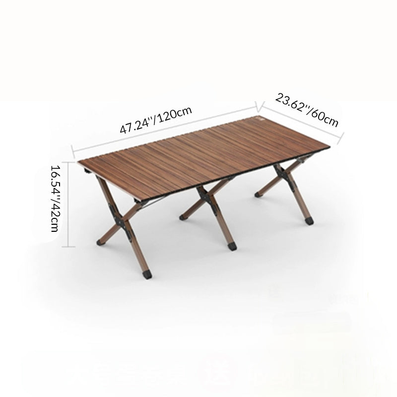 Modern Minimalist Rectangle Carbon Steel Outdoor Foldable Camping Coffee Table 1-Tier For Garden Cuvalon