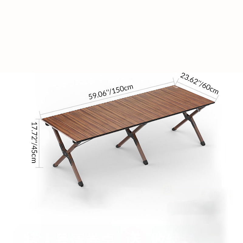 Modern Minimalist Rectangle Carbon Steel Outdoor Foldable Camping Coffee Table 1-Tier For Garden Cuvalon