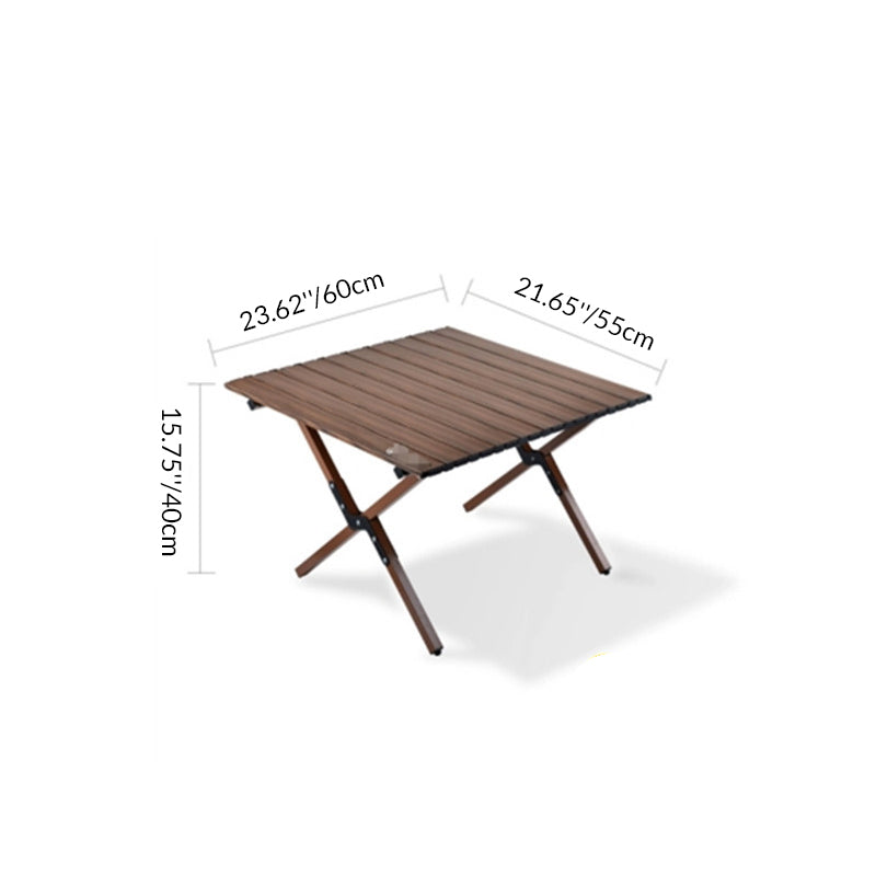 Modern Minimalist Rectangle Carbon Steel Outdoor Foldable Camping Coffee Table 1-Tier For Garden Cuvalon