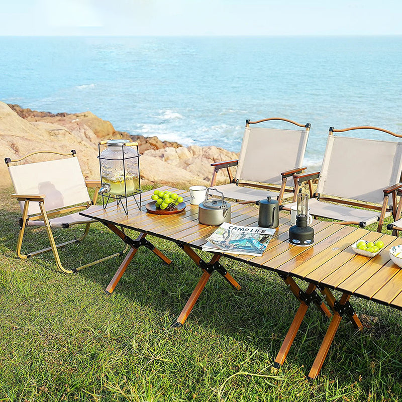 Modern Minimalist Rectangle Carbon Steel Outdoor Foldable Camping Coffee Table 1-Tier For Garden Cuvalon