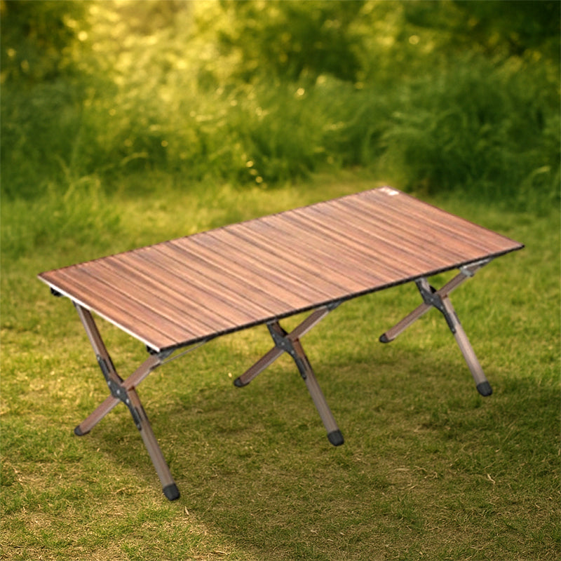 Modern Minimalist Rectangle Carbon Steel Outdoor Foldable Camping Coffee Table 1-Tier For Garden Cuvalon