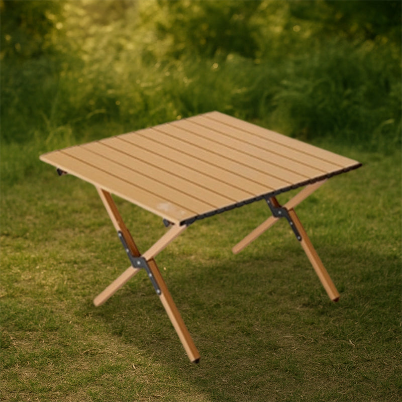 Modern Minimalist Rectangle Carbon Steel Outdoor Foldable Camping Coffee Table 1-Tier For Garden Cuvalon