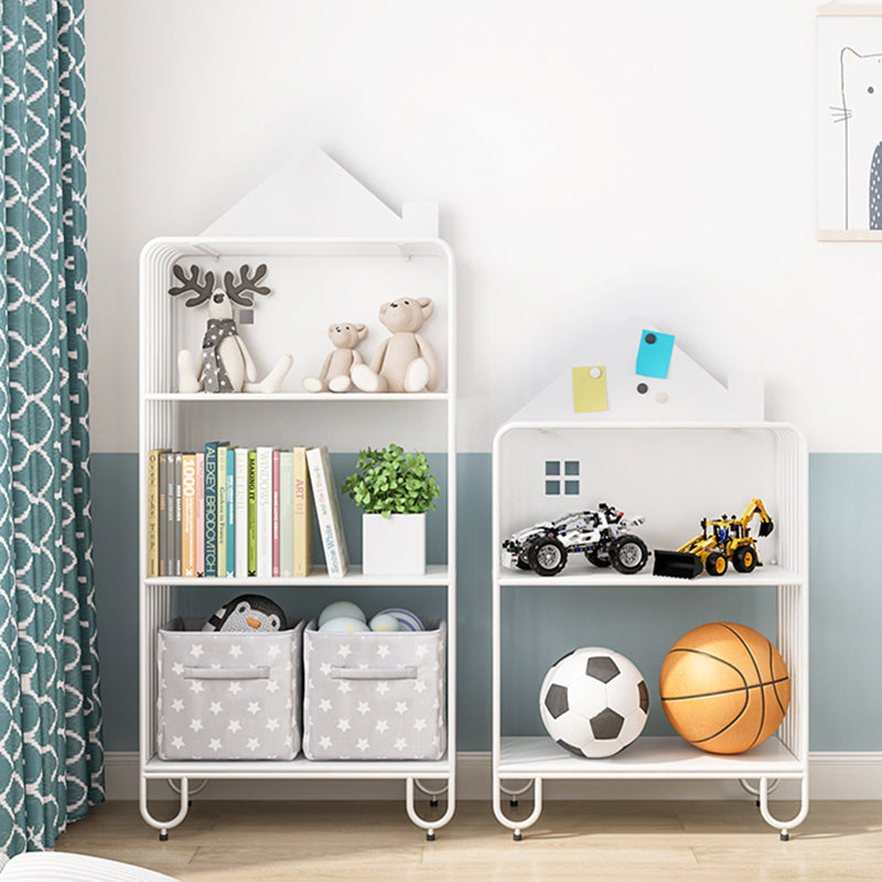 Modern Minimalist Large Capacity House Shape Iron Kids Floor-Standing Bookshelf 2/3-Shelf For Study Cuvalon