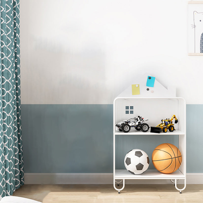 Modern Minimalist Large Capacity House Shape Iron Kids Floor-Standing Bookshelf 2/3-Shelf For Study Cuvalon