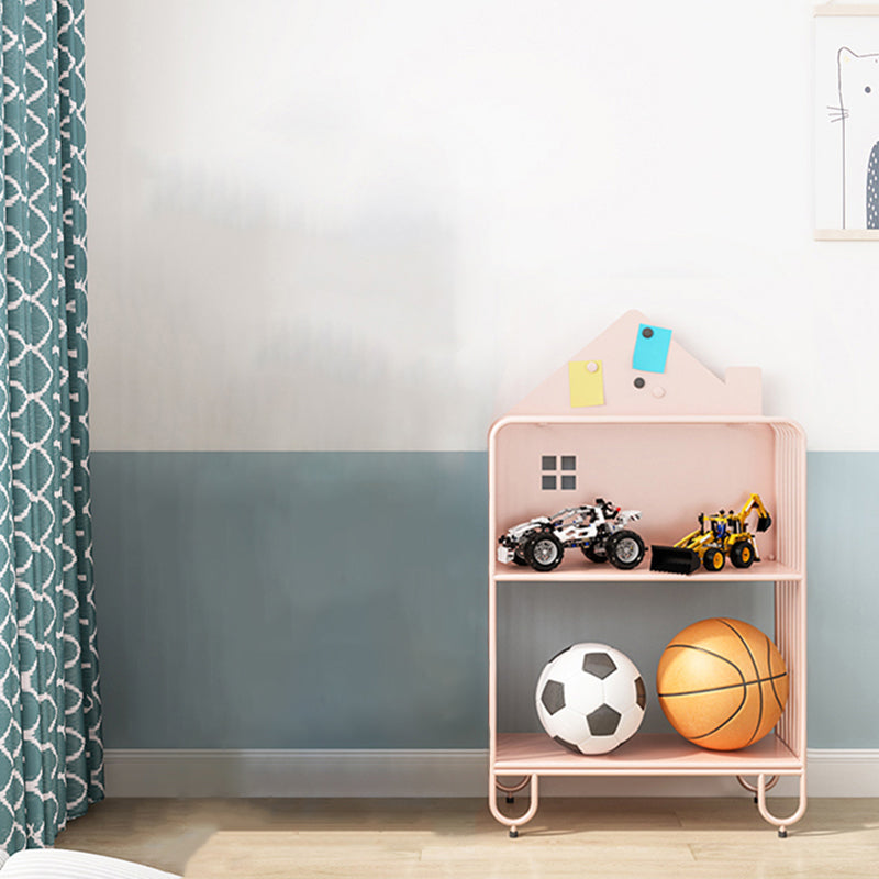 Modern Minimalist Large Capacity House Shape Iron Kids Floor-Standing Bookshelf 2/3-Shelf For Study Cuvalon