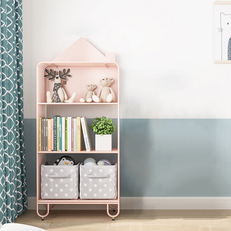 Modern Minimalist Large Capacity House Shape Iron Kids Floor-Standing Bookshelf 2/3-Shelf For Study Cuvalon