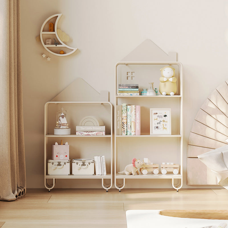 Modern Minimalist Large Capacity House Shape Iron Kids Floor-Standing Bookshelf 2/3-Shelf For Study Cuvalon