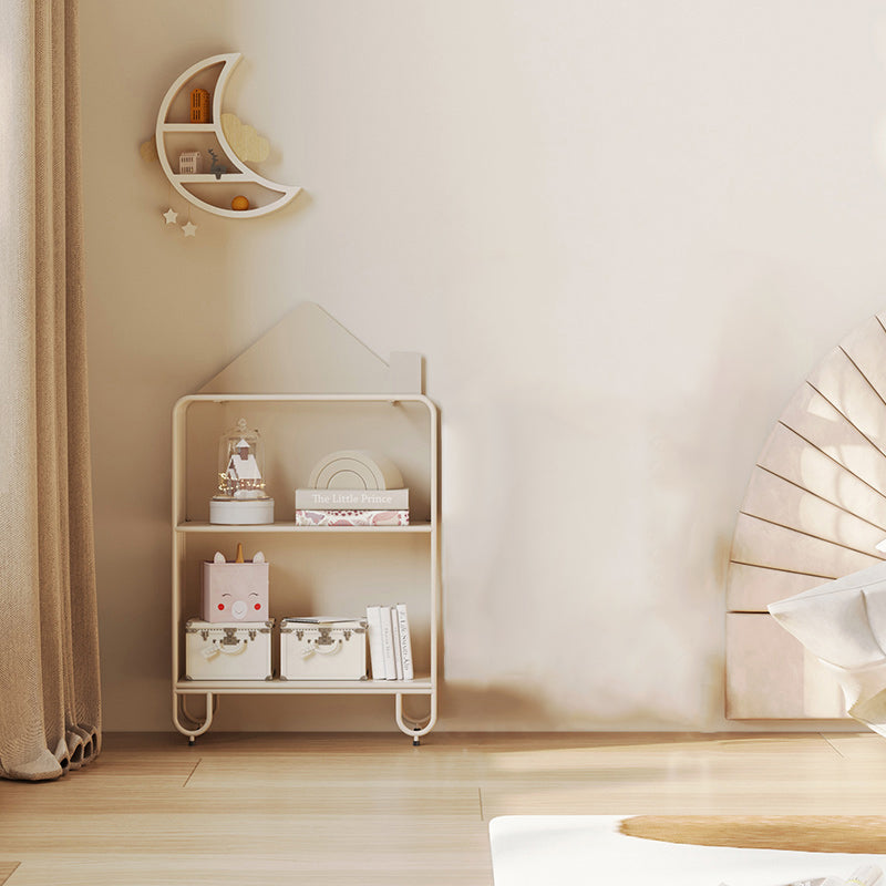 Modern Minimalist Large Capacity House Shape Iron Kids Floor-Standing Bookshelf 2/3-Shelf For Study Cuvalon