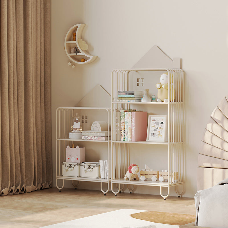 Modern Minimalist Large Capacity House Shape Iron Kids Floor-Standing Bookshelf 2/3-Shelf For Study Cuvalon