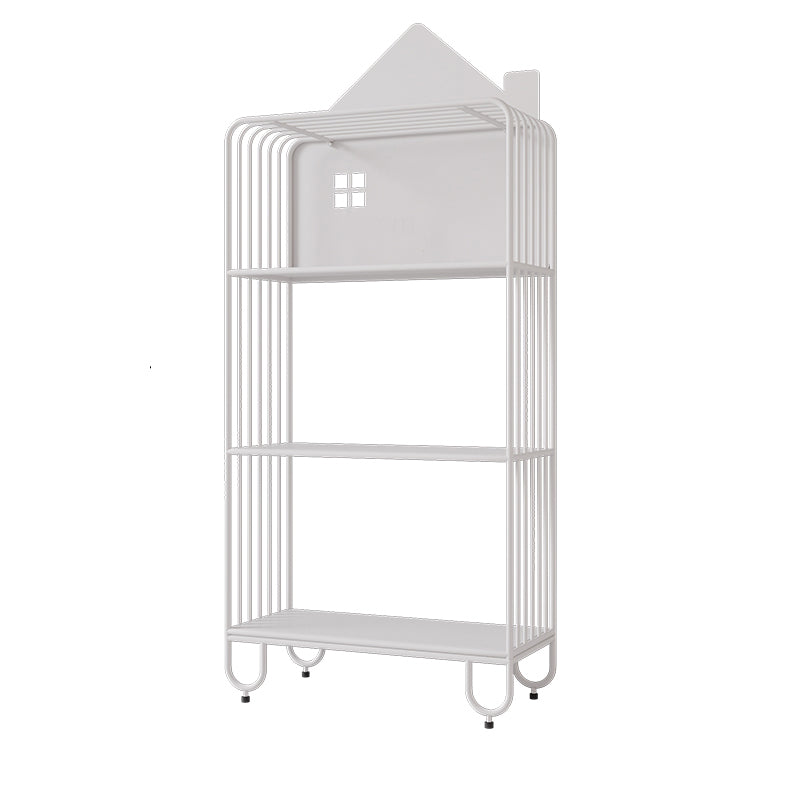 Modern Minimalist Large Capacity House Shape Iron Kids Floor-Standing Bookshelf 2/3-Shelf For Study Cuvalon