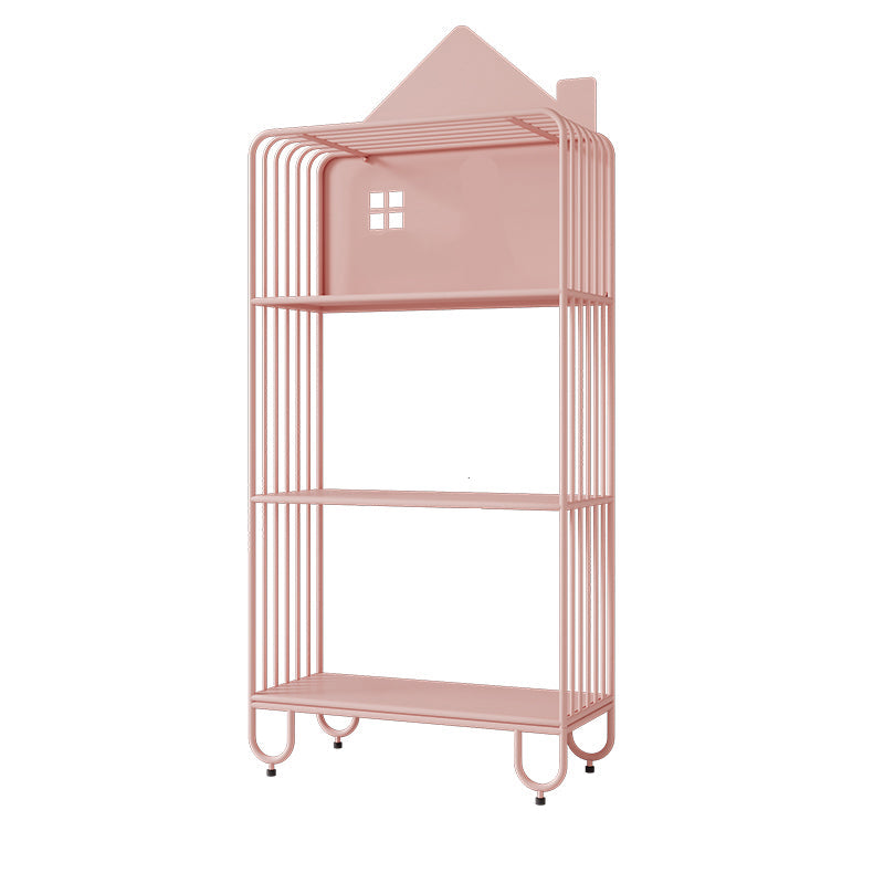 Modern Minimalist Large Capacity House Shape Iron Kids Floor-Standing Bookshelf 2/3-Shelf For Study Cuvalon