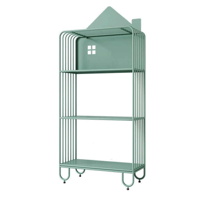 Modern Minimalist Large Capacity House Shape Iron Kids Floor-Standing Bookshelf 2/3-Shelf For Study Cuvalon