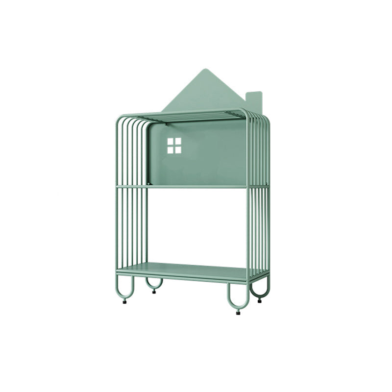 Modern Minimalist Large Capacity House Shape Iron Kids Floor-Standing Bookshelf 2/3-Shelf For Study Cuvalon