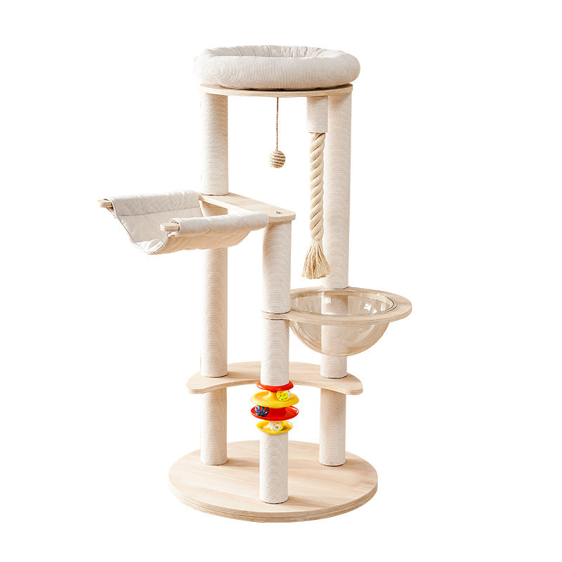 Contemporary Creative Tree Acrylic Multi-Layer Board Corduroy Cotton Rope Multi-Functional Cat Tower 2/4/5-Tier For Living Room Cuvalon