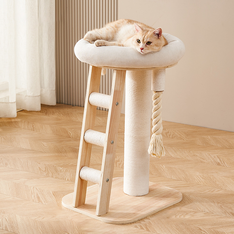 Contemporary Creative Tree Acrylic Multi-Layer Board Corduroy Cotton Rope Multi-Functional Cat Tower 2/4/5-Tier For Living Room Cuvalon