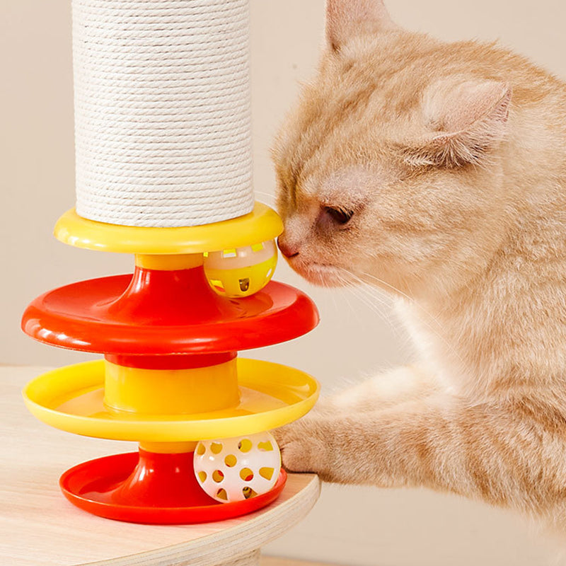 Contemporary Creative Tree Acrylic Multi-Layer Board Corduroy Cotton Rope Multi-Functional Cat Tower 2/4/5-Tier For Living Room Cuvalon
