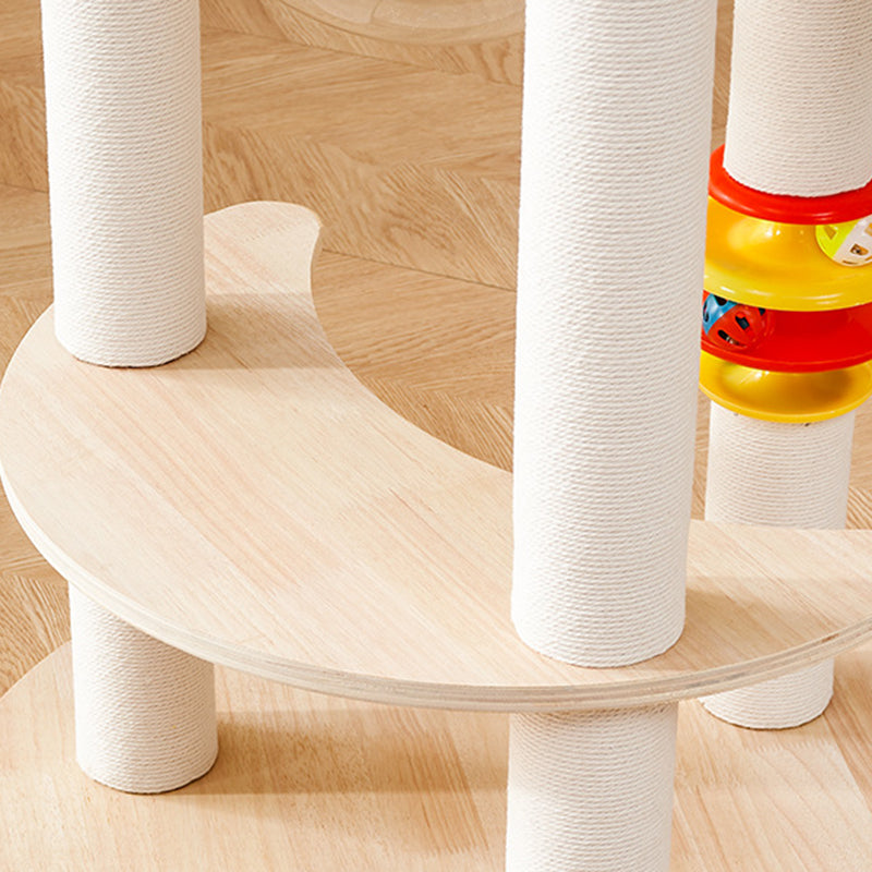 Contemporary Creative Tree Acrylic Multi-Layer Board Corduroy Cotton Rope Multi-Functional Cat Tower 2/4/5-Tier For Living Room Cuvalon