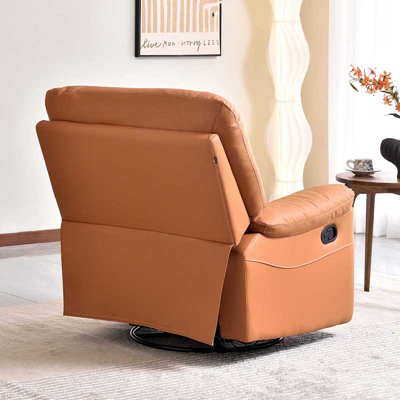 Contemporary Multi-Functional Swivel Armchair - Eco Leather Recliner Accent Chair For Living Room Cuvalon