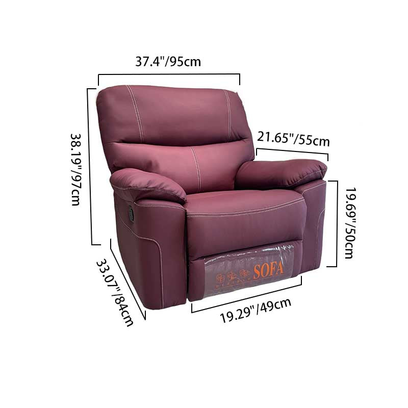 Contemporary Multi-Functional Swivel Armchair - Eco Leather Recliner Accent Chair For Living Room Cuvalon