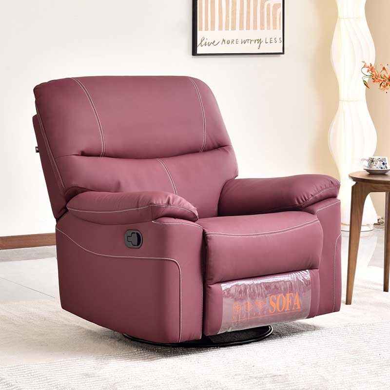 Contemporary Multi-Functional Swivel Armchair - Eco Leather Recliner Accent Chair For Living Room Cuvalon